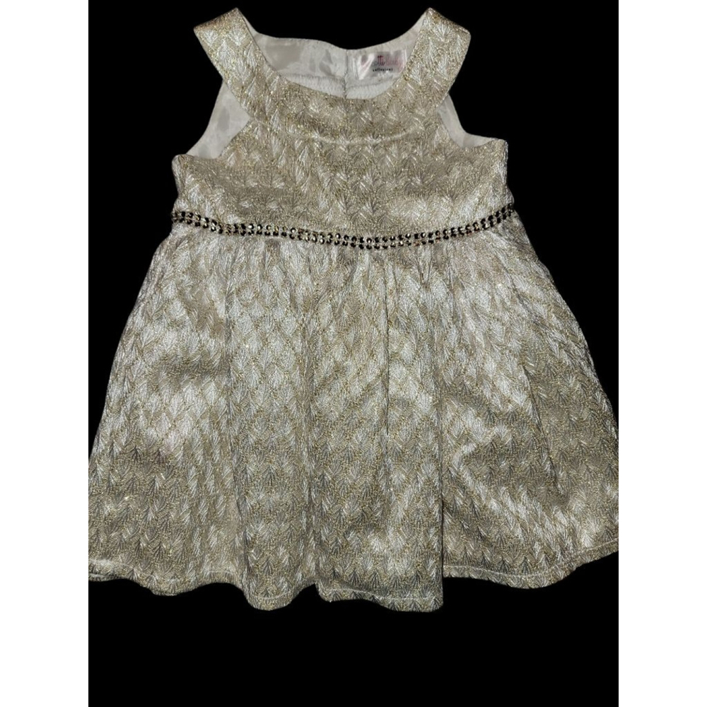 Girl Lizetti Baby Collezioni Dress 6-9M Gold